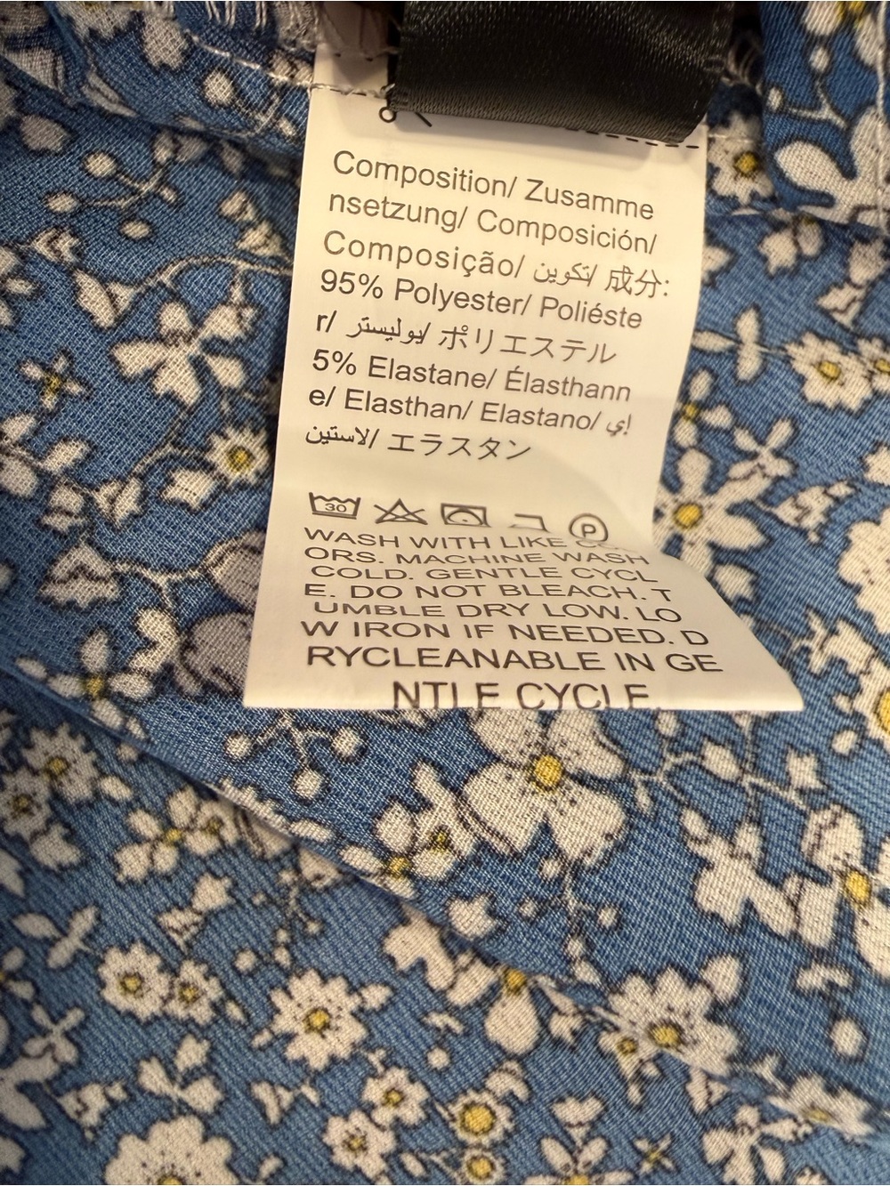 Shein maxi dress blue yellow ditsy floral short sleeves SZ LG - Picture 6 of 11